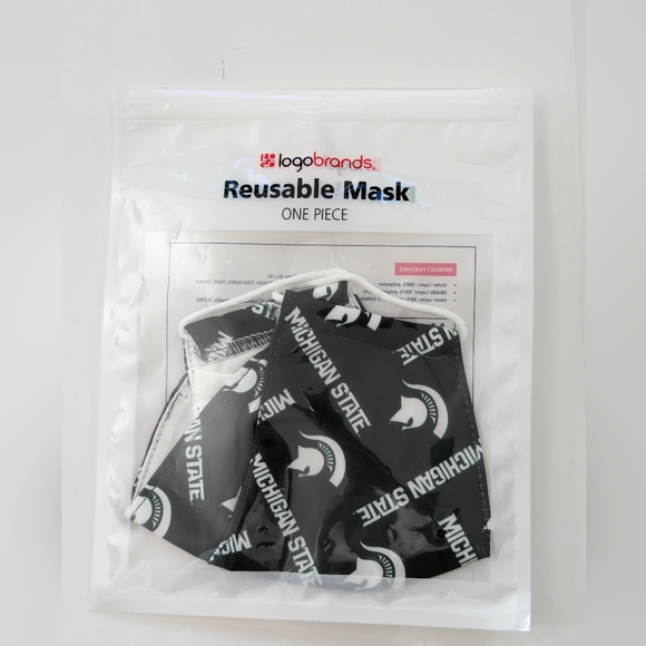 Michigan State Spartans Contoured Washable Contour Face Masks Reusable Green - Picture 2 of 2